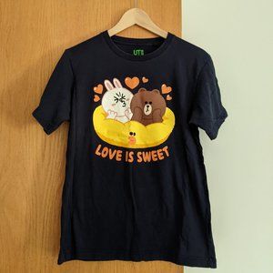 Uniqlo Line Friends Love is Sweet T-shirt MEN's Small